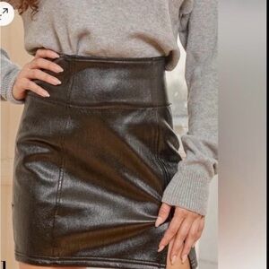Free People Leather Skirt